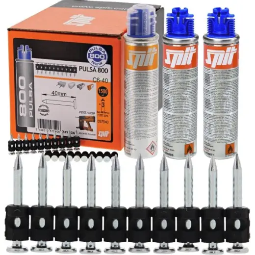 Gwoździe do osadzaka do betonu C6-40 1500 szt. + 3 x gaz P800 SPIT | 057549